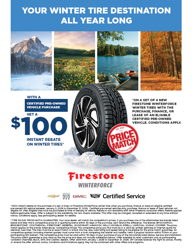 Get $100 Instant Rebates on Firestone WinterForce Tires